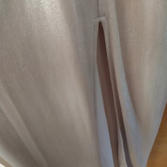 An H&M silvery champagne maxi dress with slit, size 4 - Picture 2 of 4